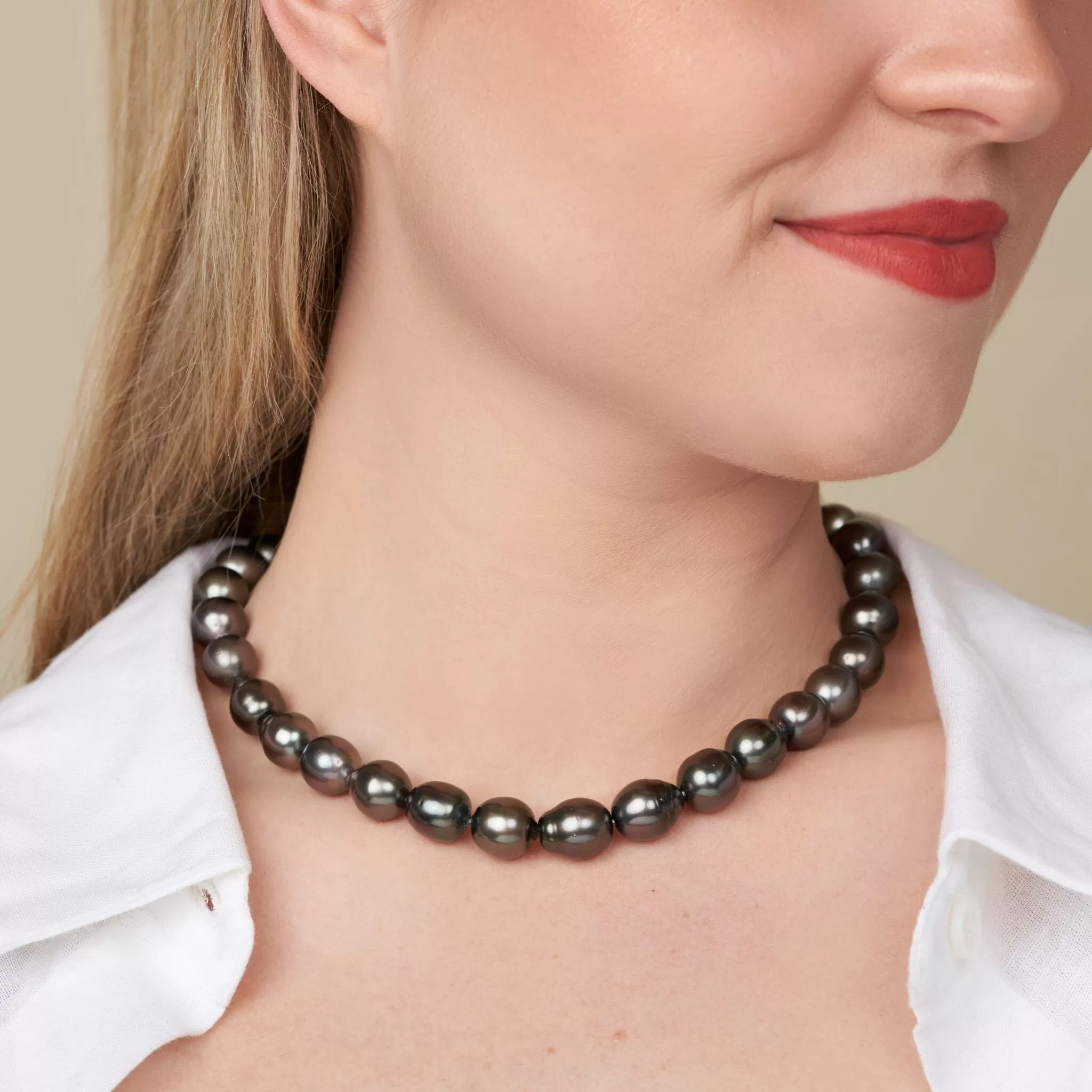 10.8-11.9 mm AA /AAA Tahitian Drop Pearl Necklace