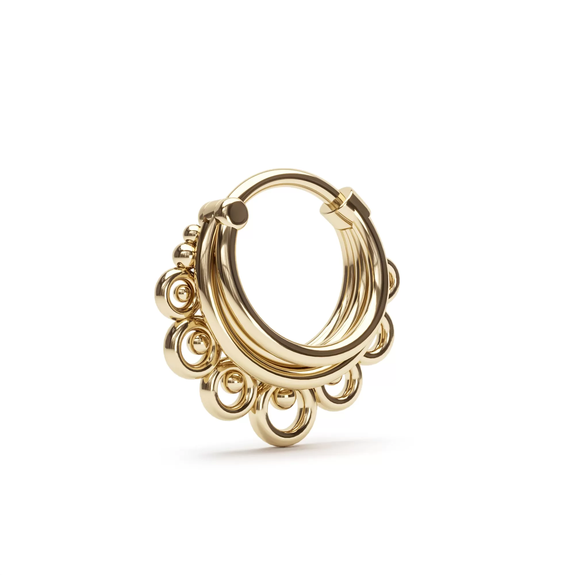 14K Gold Stacked Tribal Septum Ring