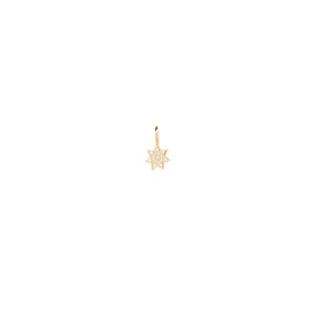 14k Single Midi Bitty Pavé Diamond Sun Charm