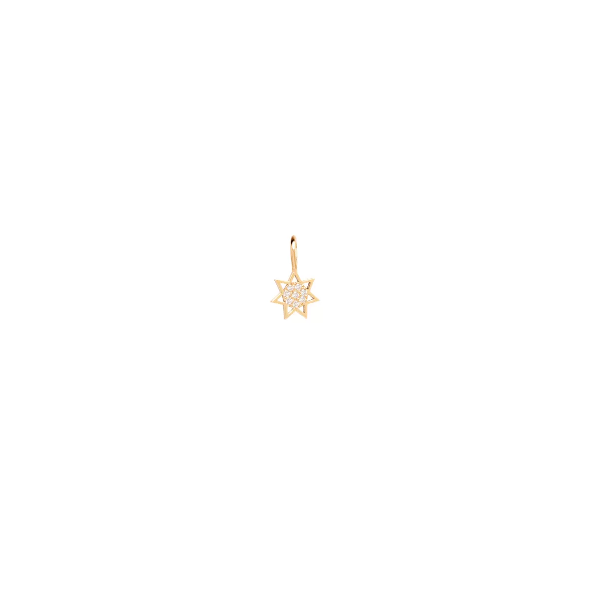 14k Single Midi Bitty Pavé Diamond Sun Charm