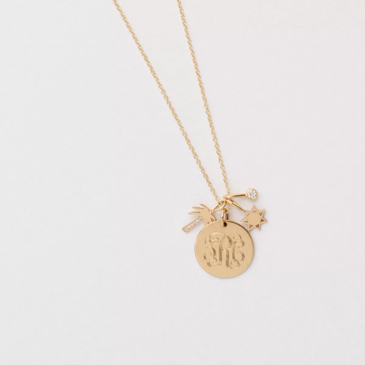 14k Single Midi Bitty Sun Charm