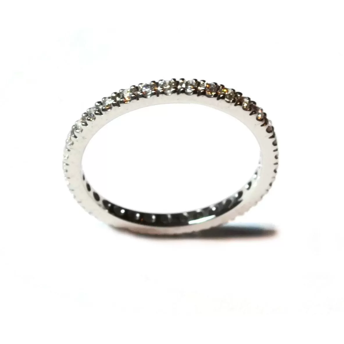 A & Furst - France Eternity Band Ring with White Diamonds all around, French-set, 18k White Gold