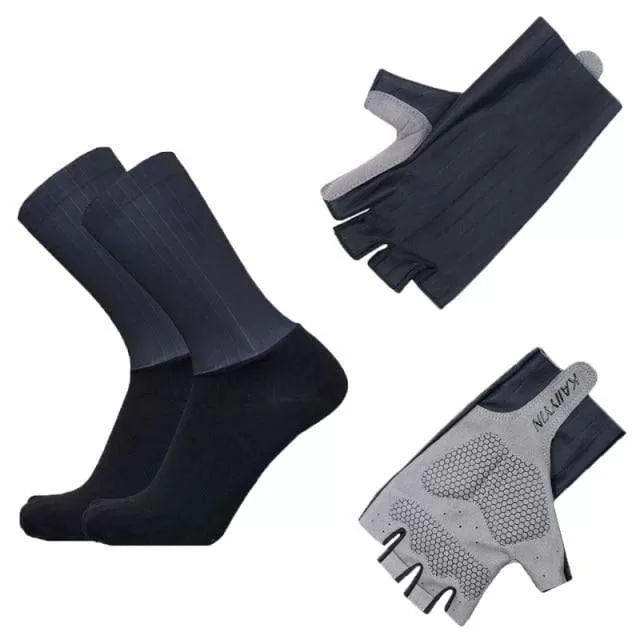 Aero Bike Team Cycling Gloves and Socks Combined Men Women Bike Gloves Socks Non-slip Calcetines Ciclismo Guantes Ciclismo