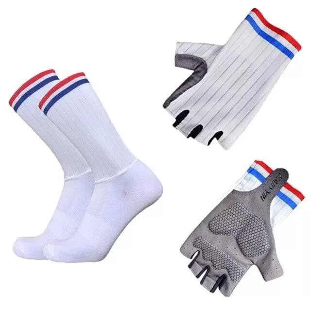 Aero Bike Team Cycling Gloves and Socks Combined Men Women Bike Gloves Socks Non-slip Calcetines Ciclismo Guantes Ciclismo