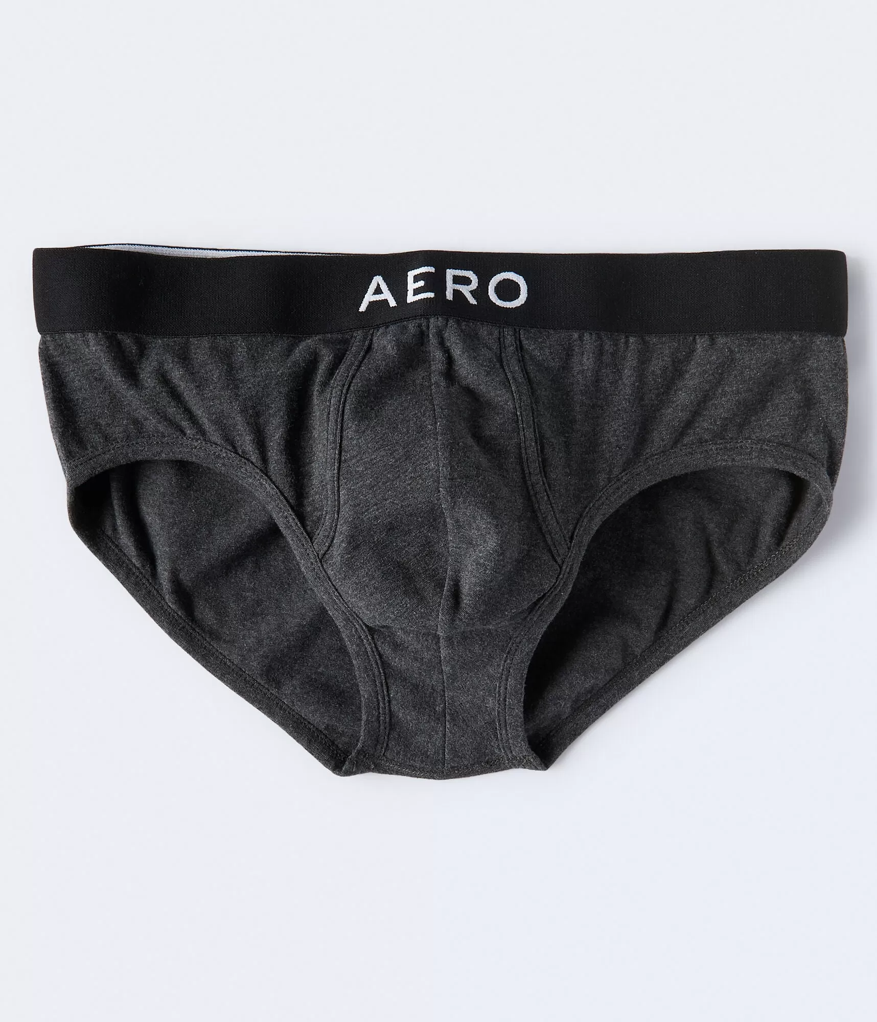 Aeropostale Mens' Solid Logo Classic Knit Briefs - Dark Grey - Size S - Cotton - Teen Fashion & Clothing Charcoal Heather Grey