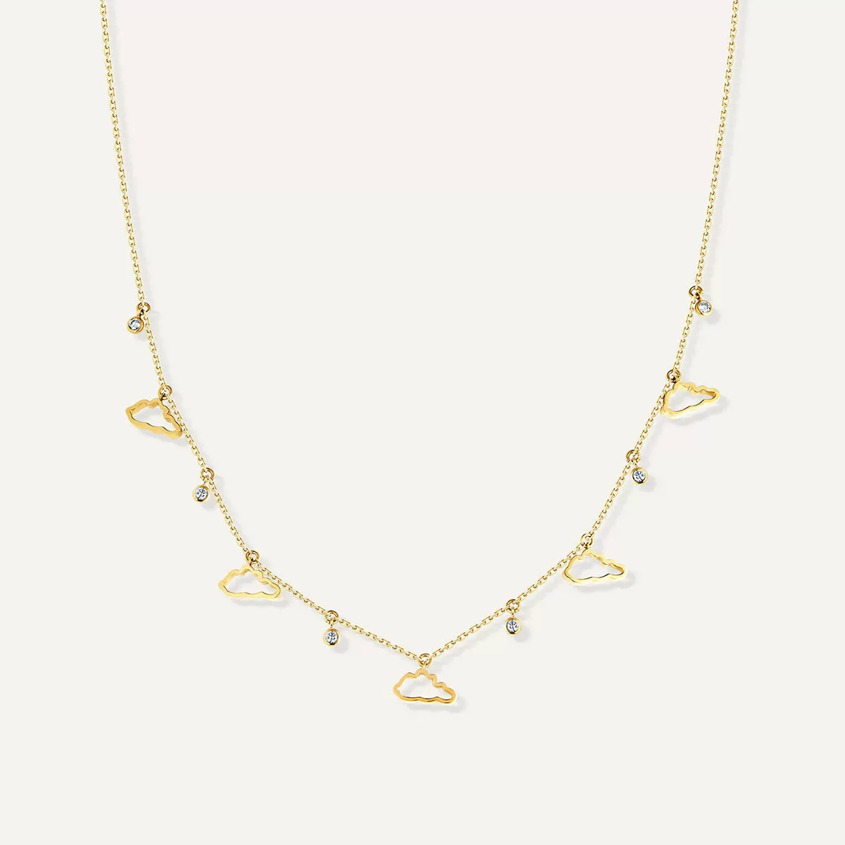 Allusia Love Five 18K Gold Necklace w. Diamonds