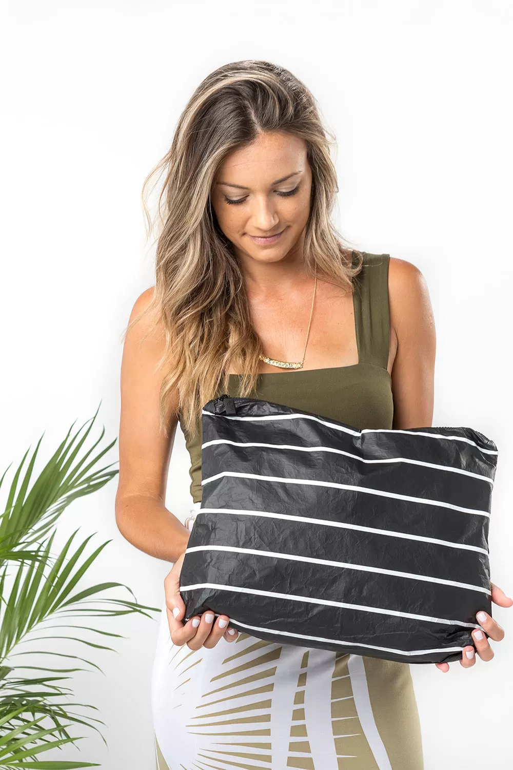 ALOHA Collection Max Pinstripe Pouch in Black