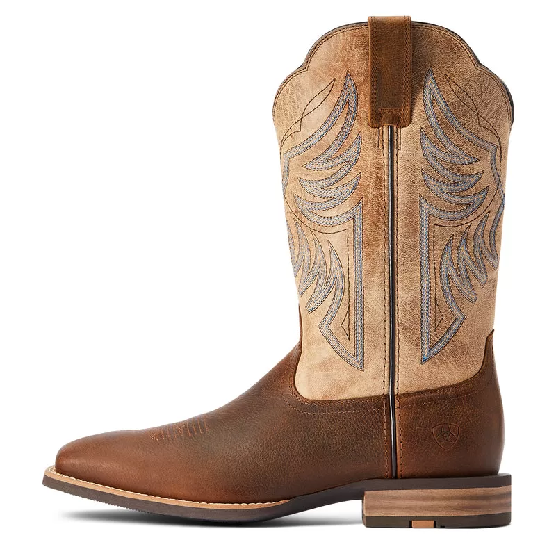 'Ariat' Men's 12" Everlite Blazin Western Square Toe - Whole Wheat / Sand Dollar