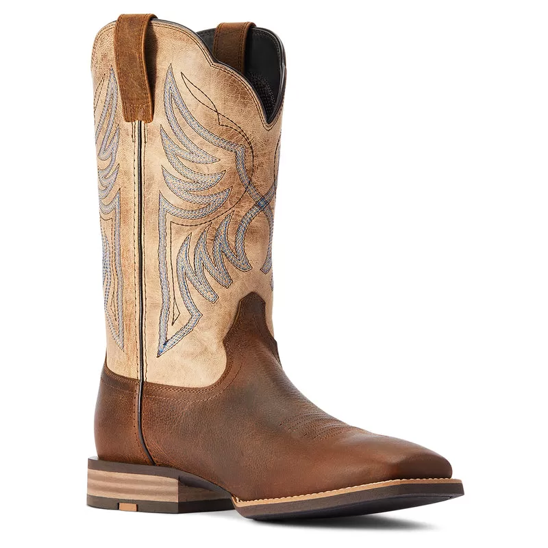 'Ariat' Men's 12" Everlite Blazin Western Square Toe - Whole Wheat / Sand Dollar