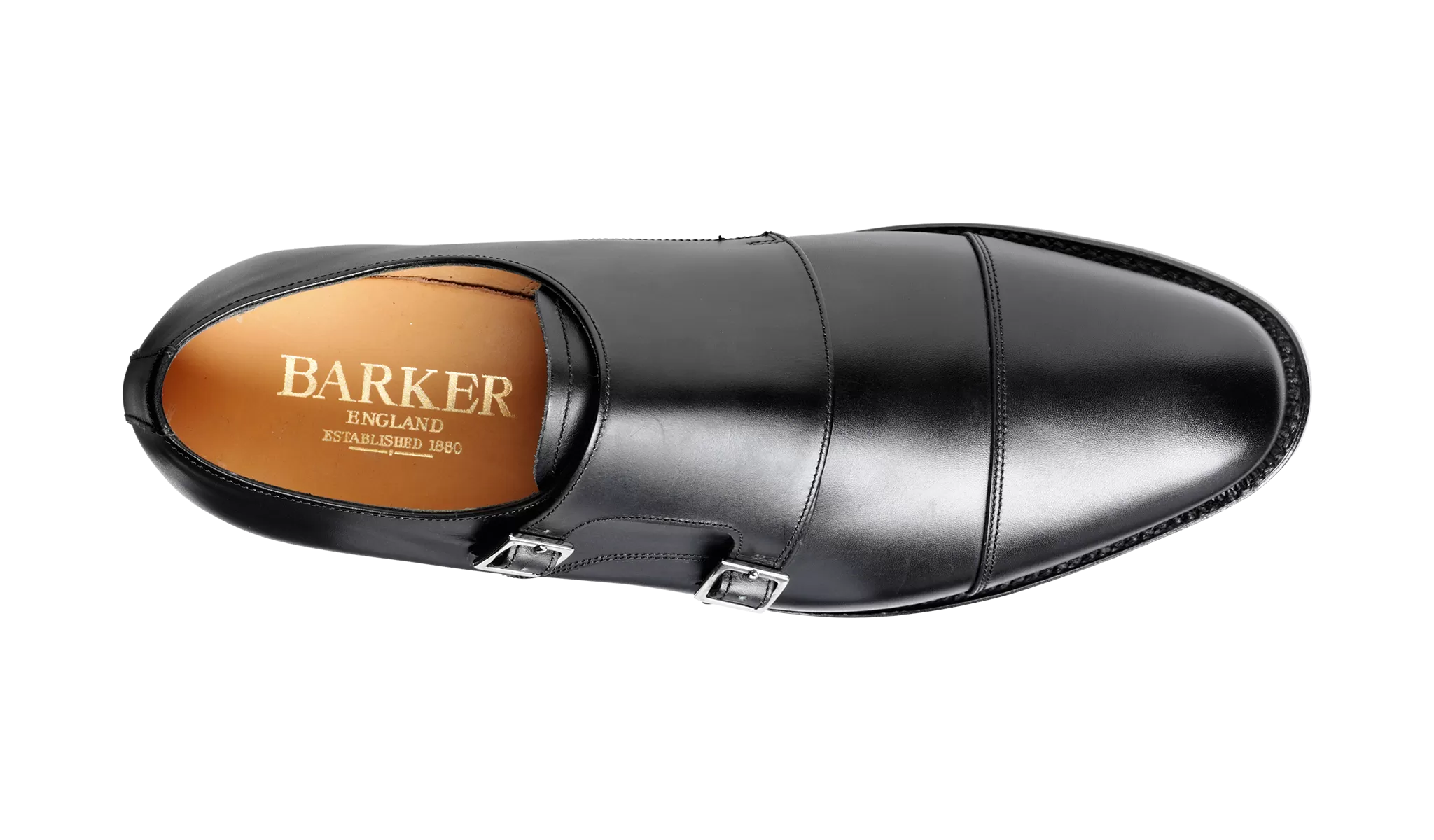 Barker Tunstall Buckle-Monk Shoe  - Black Calf