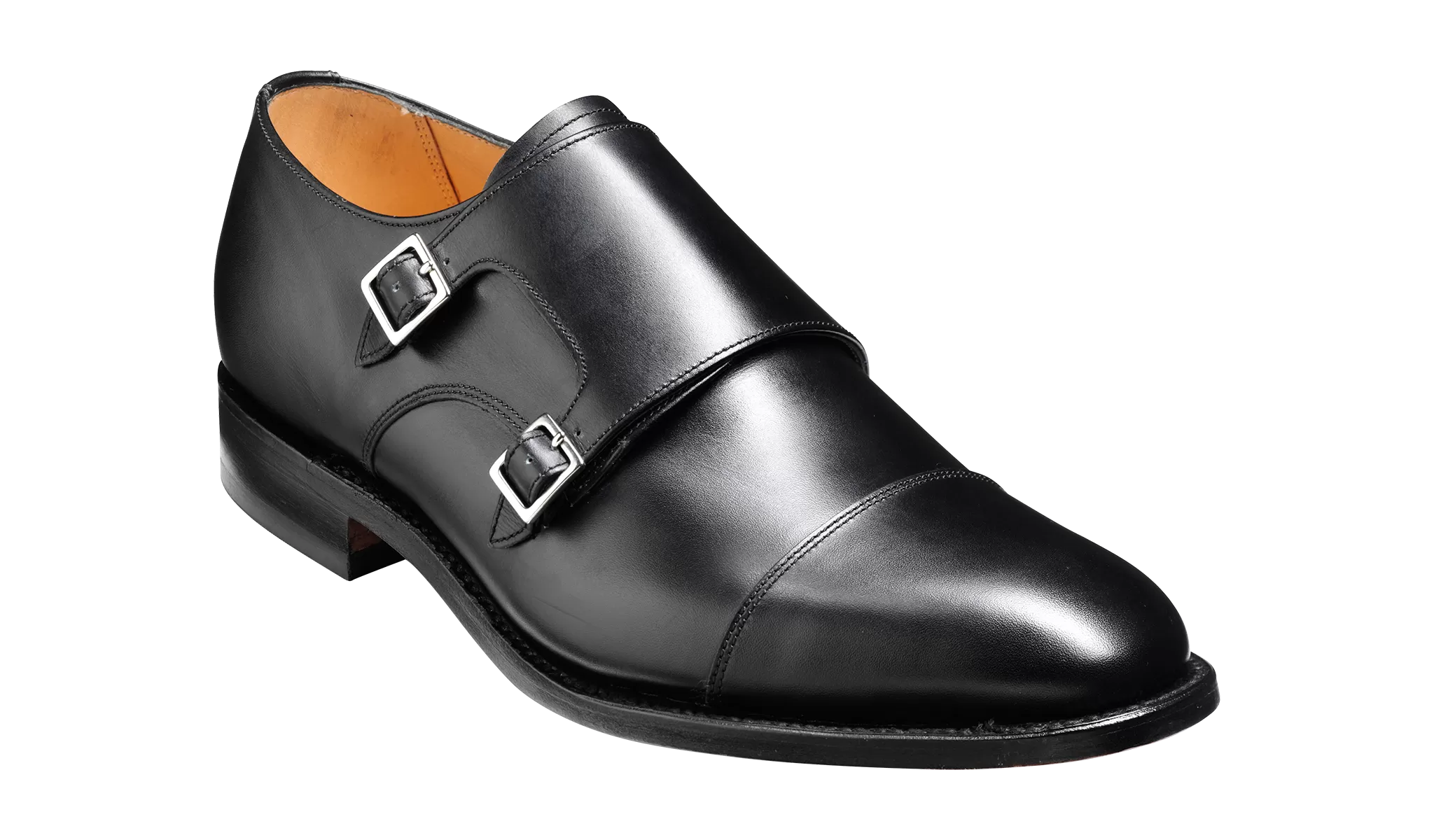 Barker Tunstall Buckle-Monk Shoe  - Black Calf