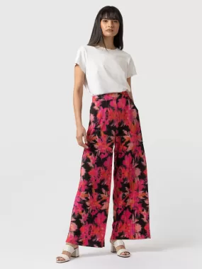 Betty Wide Leg Pant - Black Soft Focus