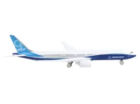 Boeing 777X Commercial Aircraft Corporate Livery White and Blue Diecast Model Airplane by Daron