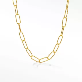 Bold Textured Paperclip Gold Vermeil Chain