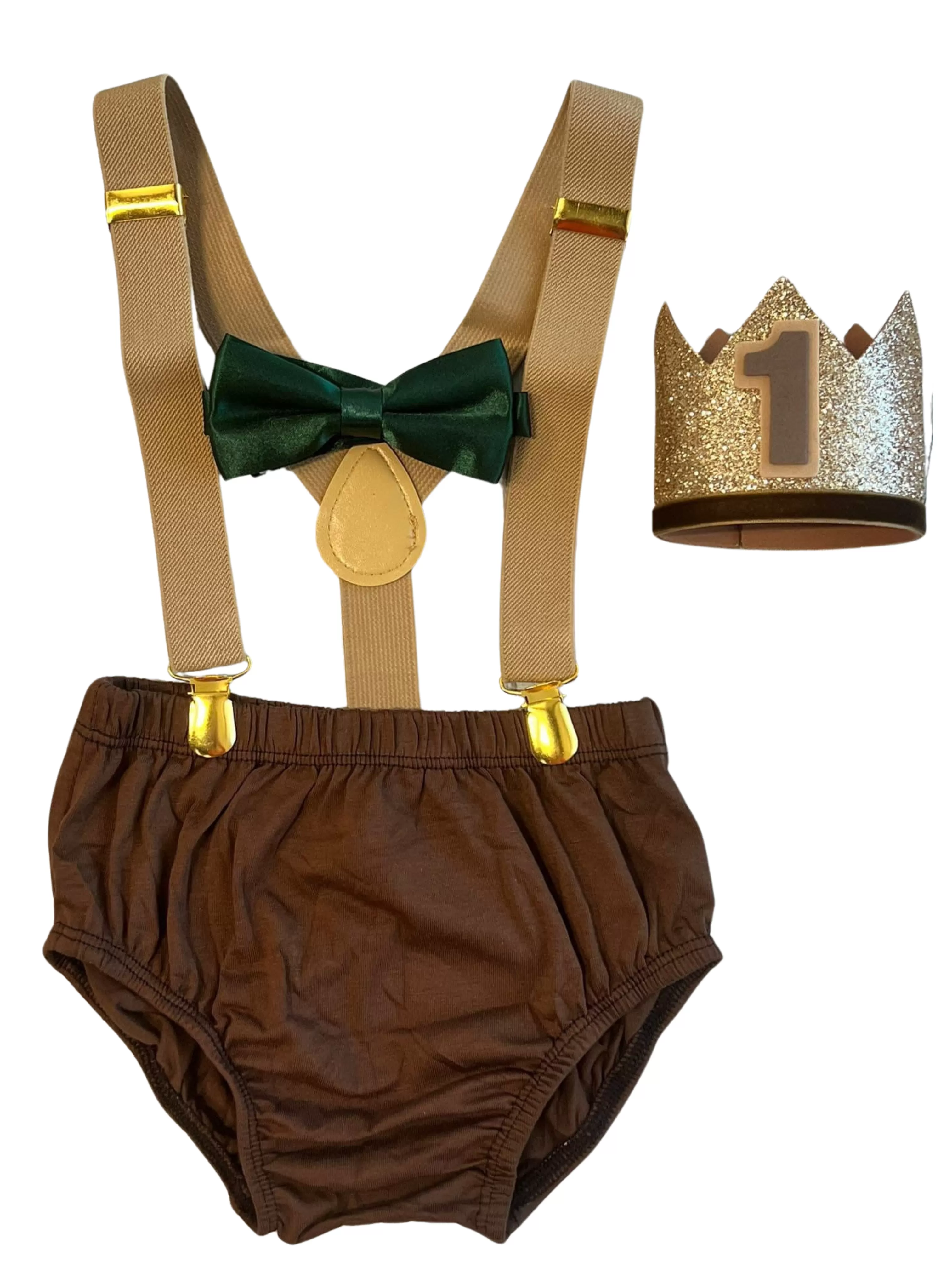 Brown and Tan Cake Smash Outfit