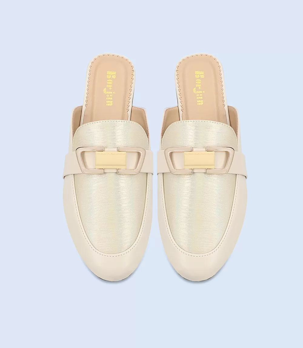 BW8159-OFF WHITE-Women Casual Mules