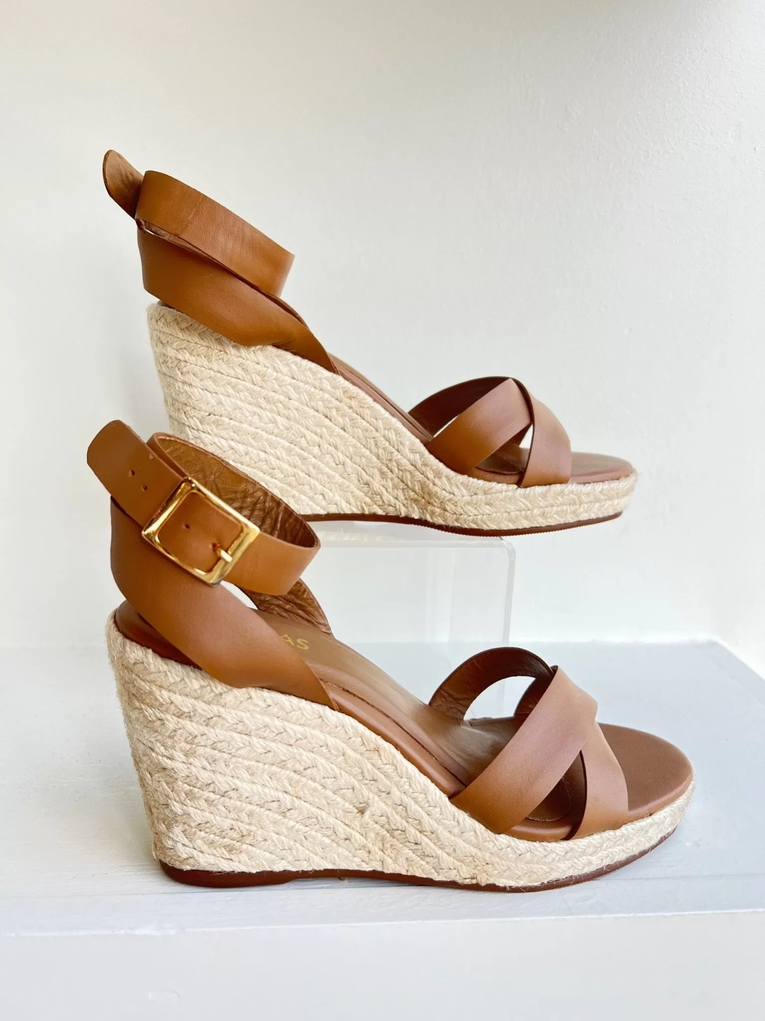 Caramel Abelia Leather Wedge