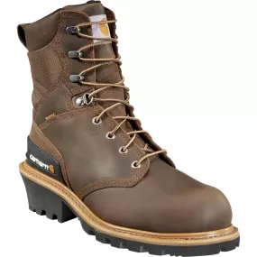 Carhartt Men's 8" Comp Toe WP Logger Work Boots - Brown - CML8360