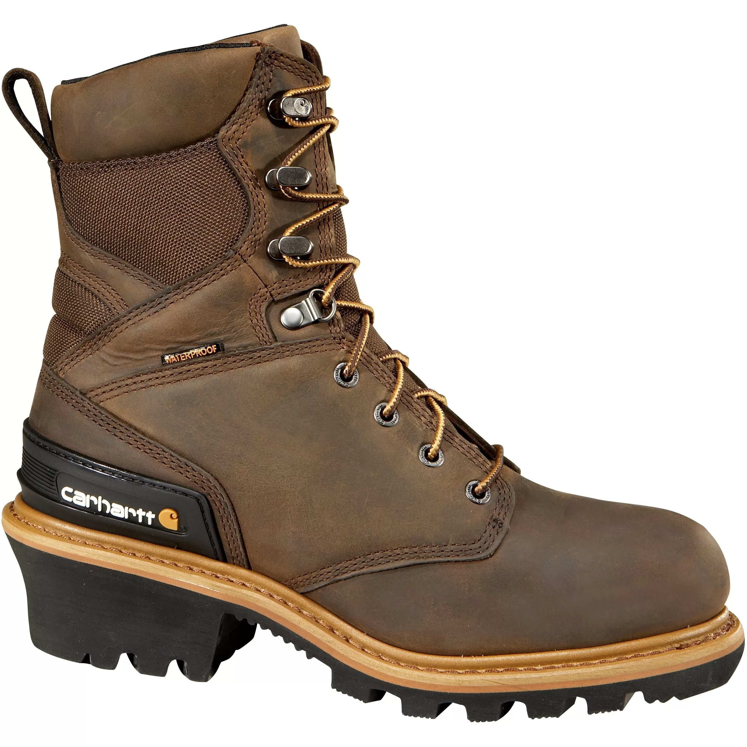 Carhartt Men's 8" Comp Toe WP Logger Work Boots - Brown - CML8360