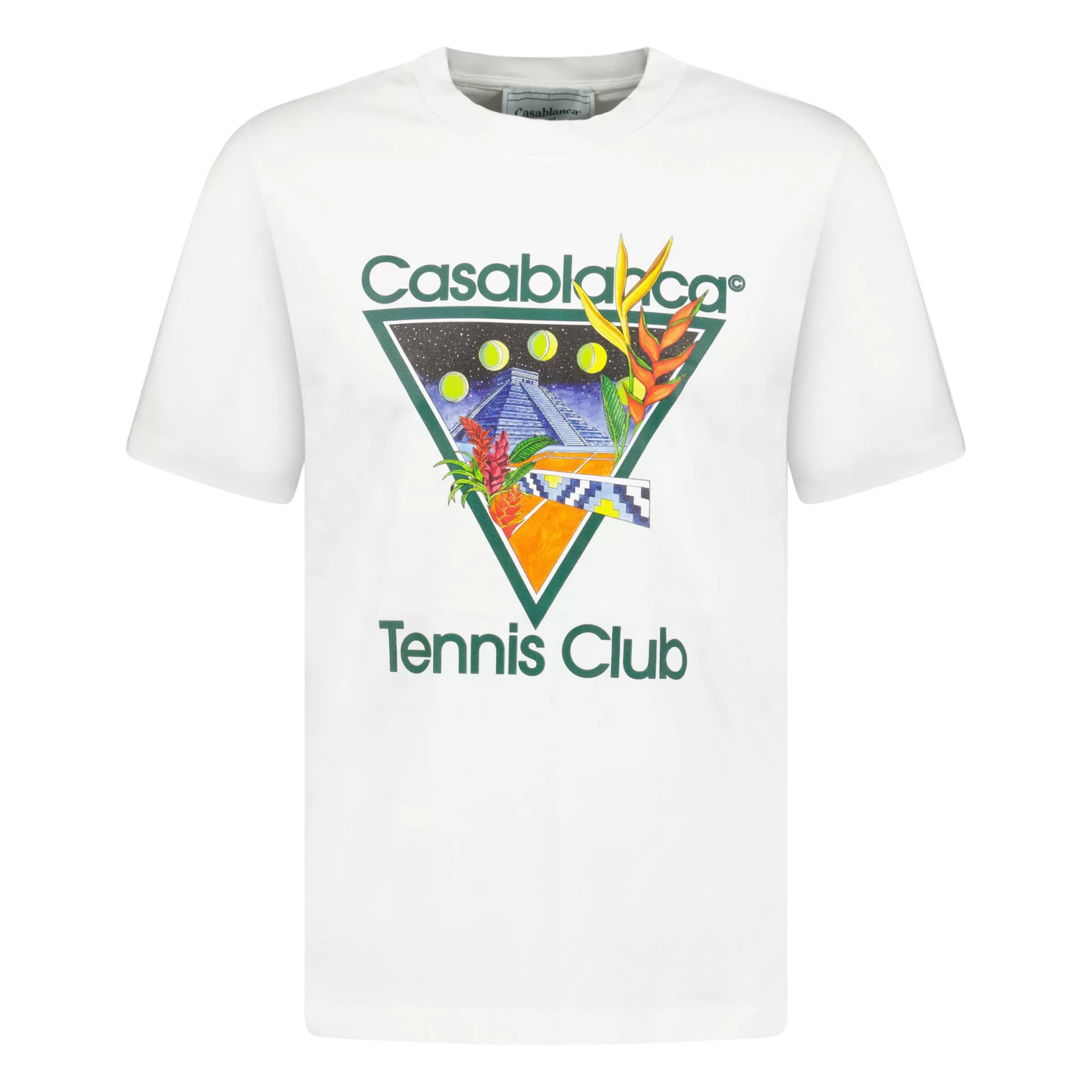 CASABLANCA  CASA TENNIS CLUB DESIGN T-SHIRT WHITE