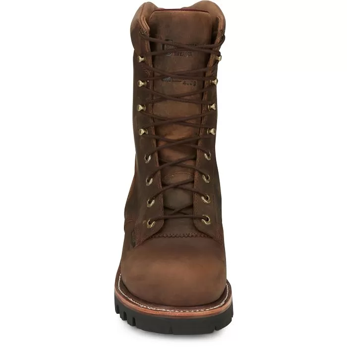 Chippewa Men's 9 Steel Toe WP Ins Logger Work Boot - Brown - 59405