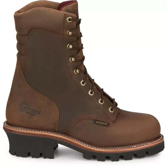 Chippewa Men's 9 Steel Toe WP Ins Logger Work Boot - Brown - 59405