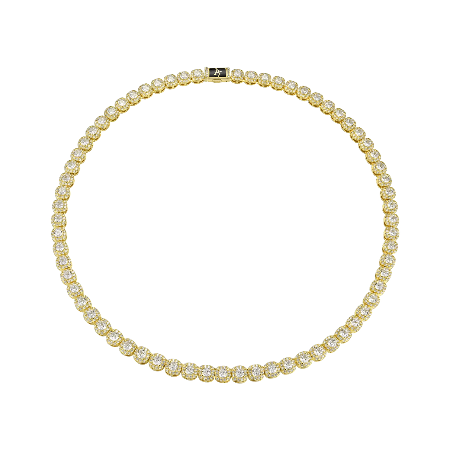 Cushion-Cut Clustered Tennis Chain - 7mm