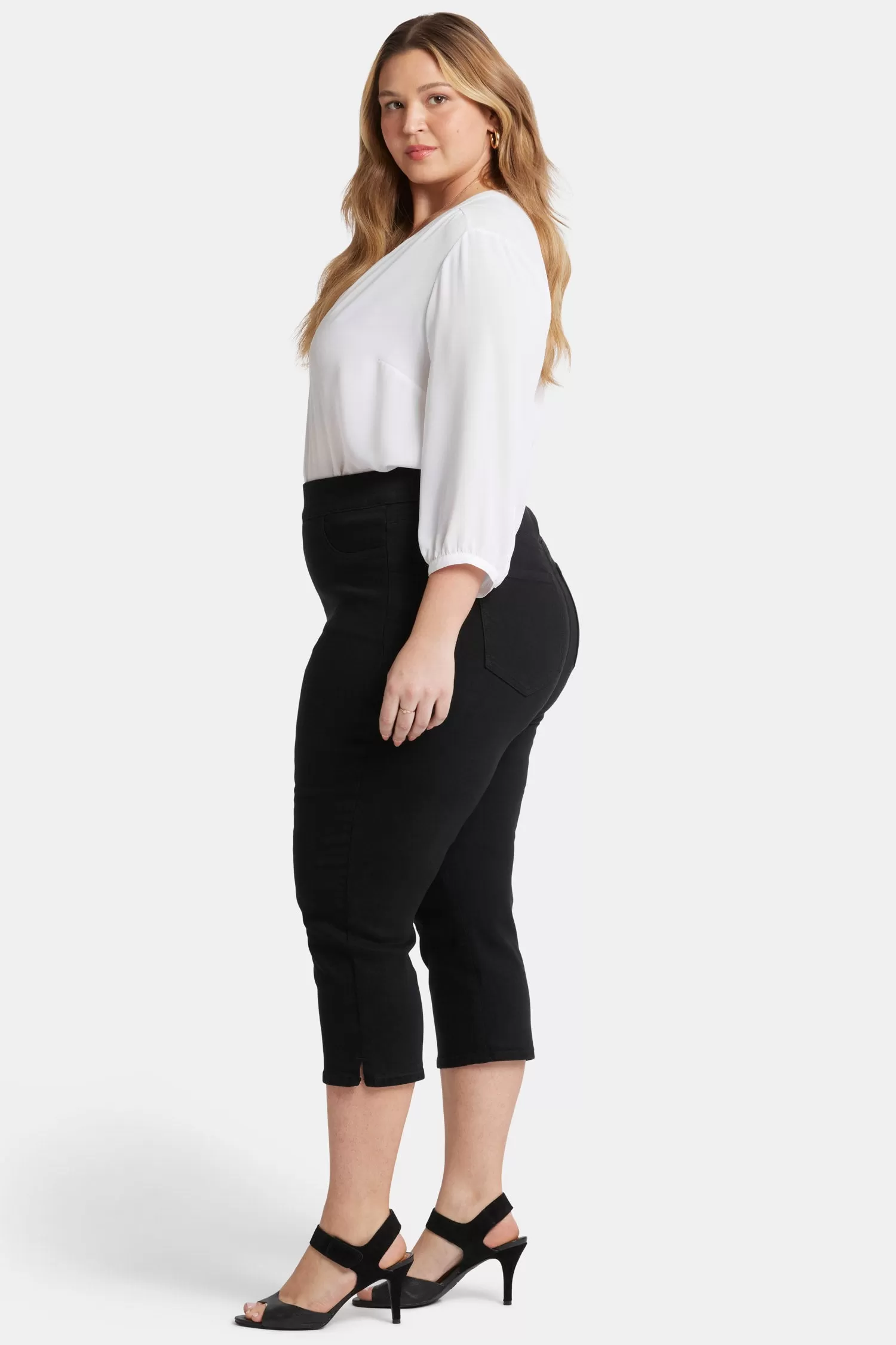 Dakota Crop Pull-On Jeans In Plus Size - Overdye Black