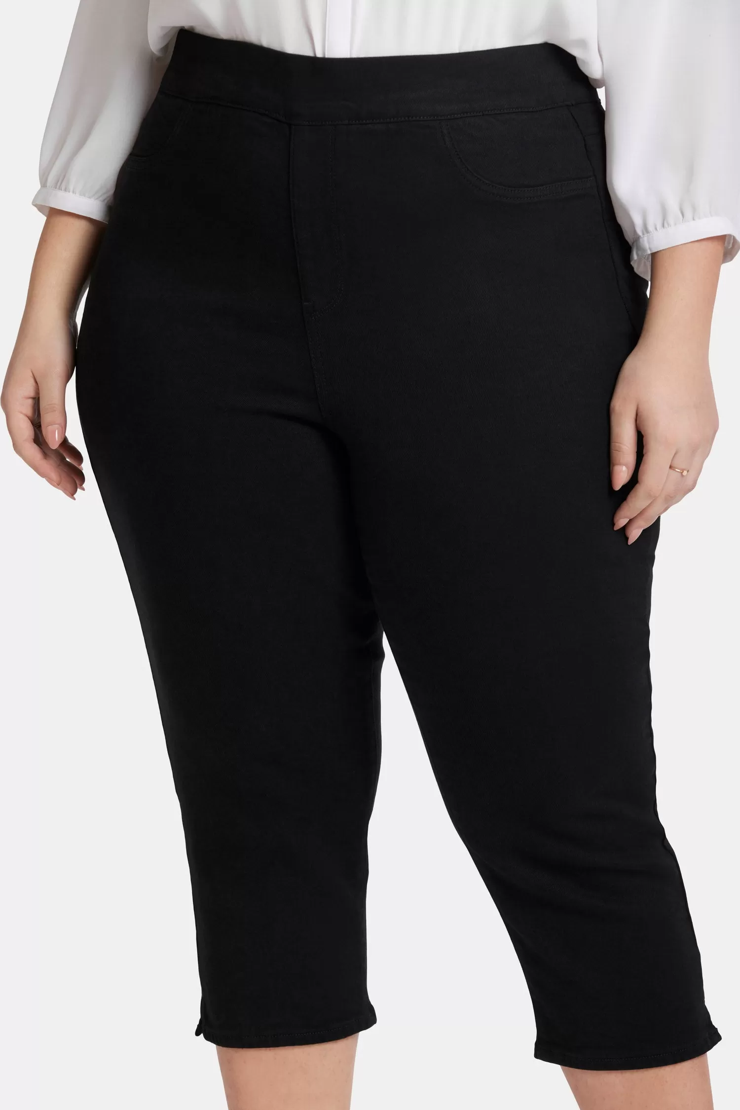 Dakota Crop Pull-On Jeans In Plus Size - Overdye Black