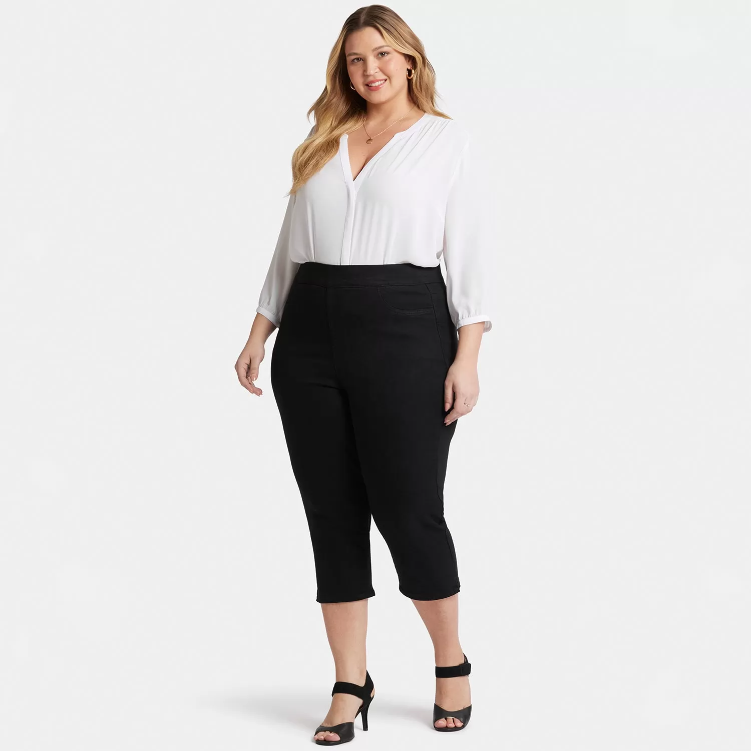 Dakota Crop Pull-On Jeans In Plus Size - Overdye Black