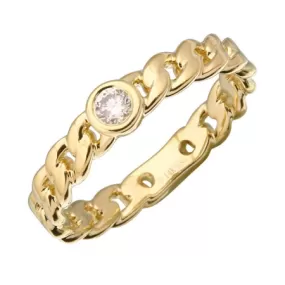 Diamond Center Cuban Link Ring