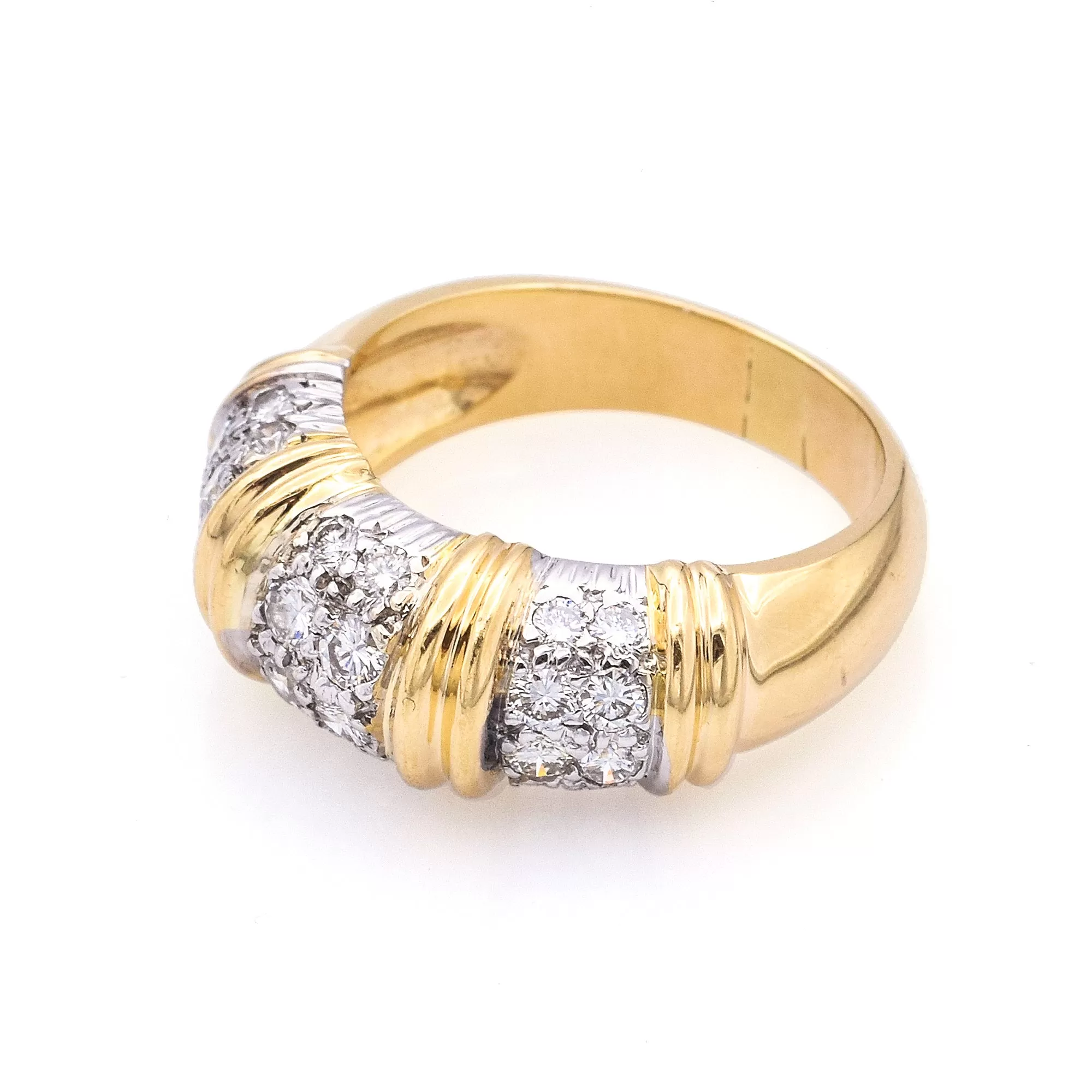 Estate 18K Yellow Gold 0.30 TCW Diamond Band Ring Size 7