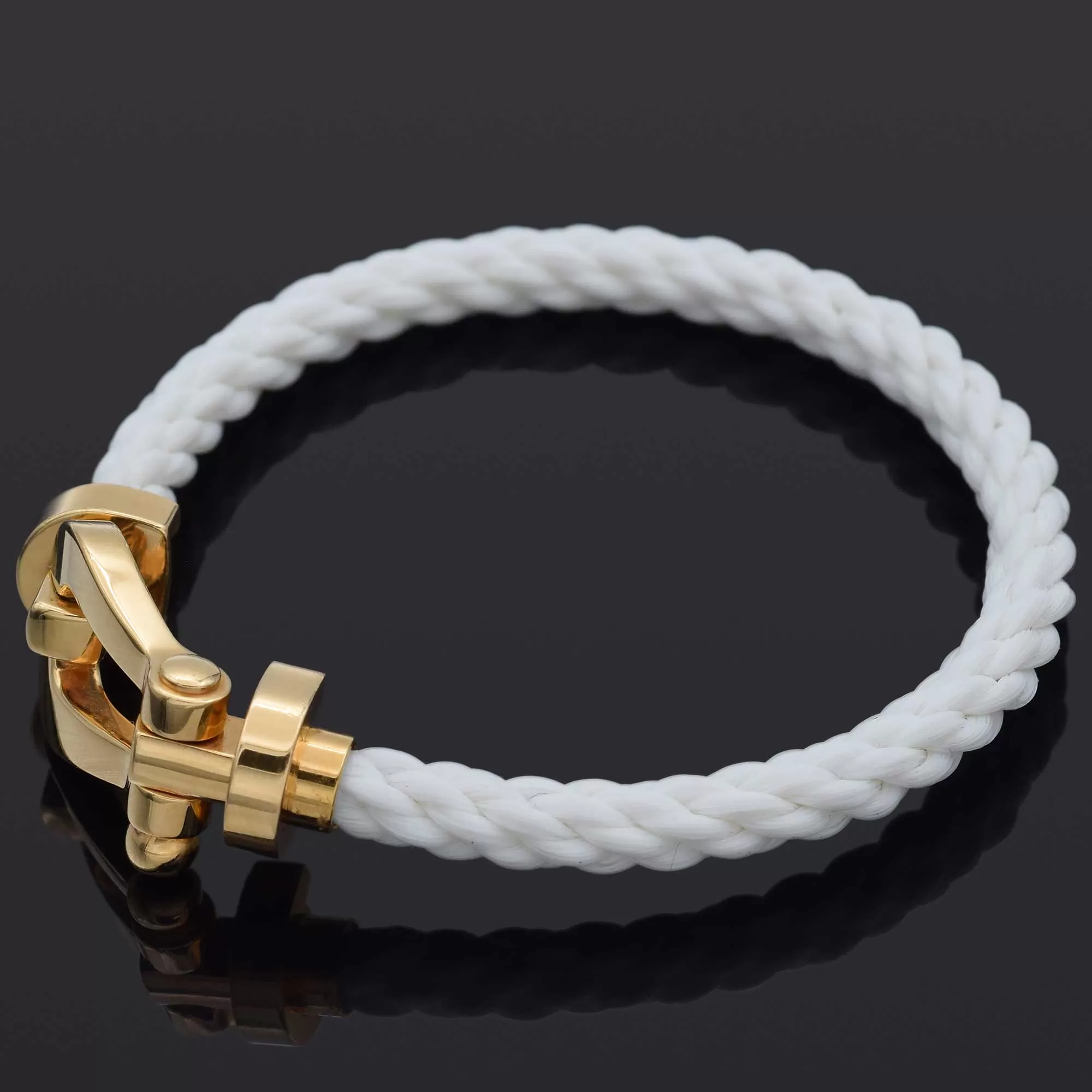 Fred 18K Yellow Gold Force 10 Corderie Cable Cord Buckle Bracelet