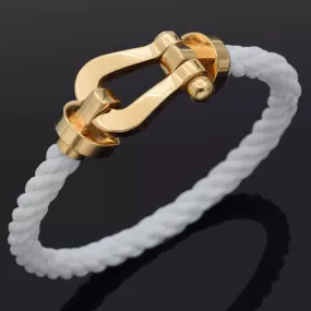 Fred 18K Yellow Gold Force 10 Corderie Cable Cord Buckle Bracelet