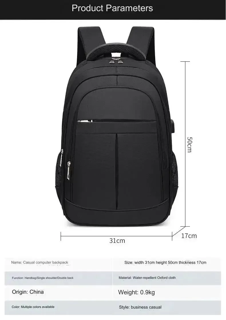 GB School Bag 1215 Business Office Work Men's Backpack Multifunctional Laptop Waterproof Oxford Cloth School Bag