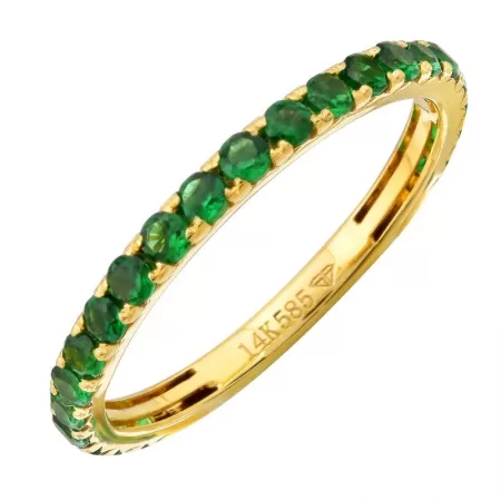 Gemstone Tsavorite Stackable Eternity Ring