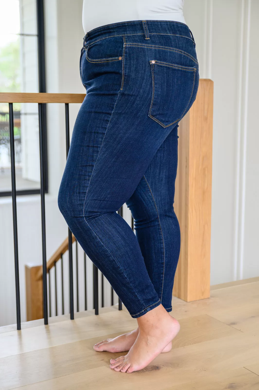 Georgia Back Yoke Skinny Judy Blue Jeans with Phone Pocket