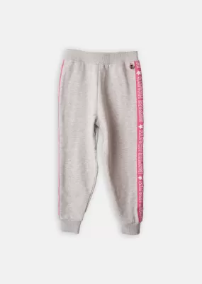 Girls Grey Side Stripe Joggers