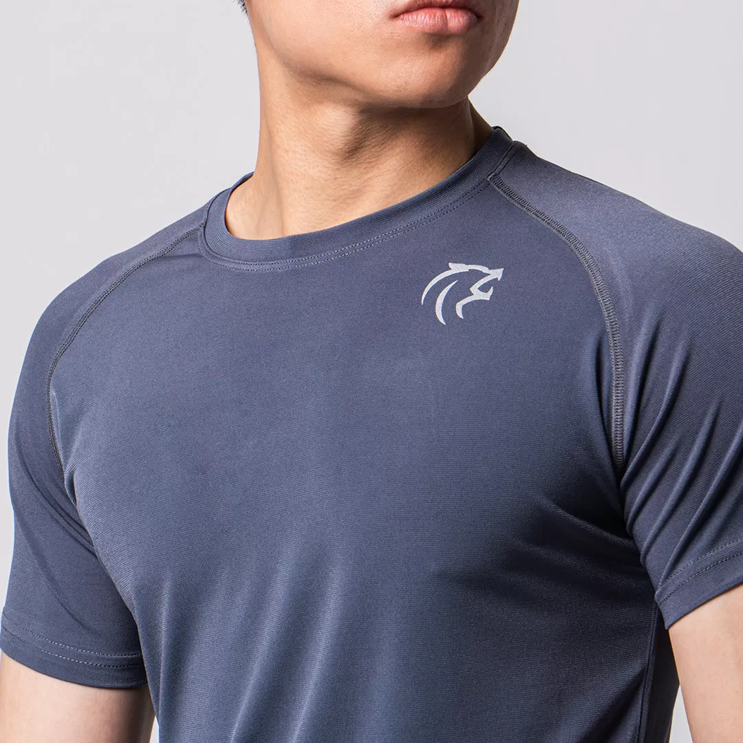 Gymlab Regular Fit Gym T-Shirt Tee with Gymlab Technology Korea - Silver logo