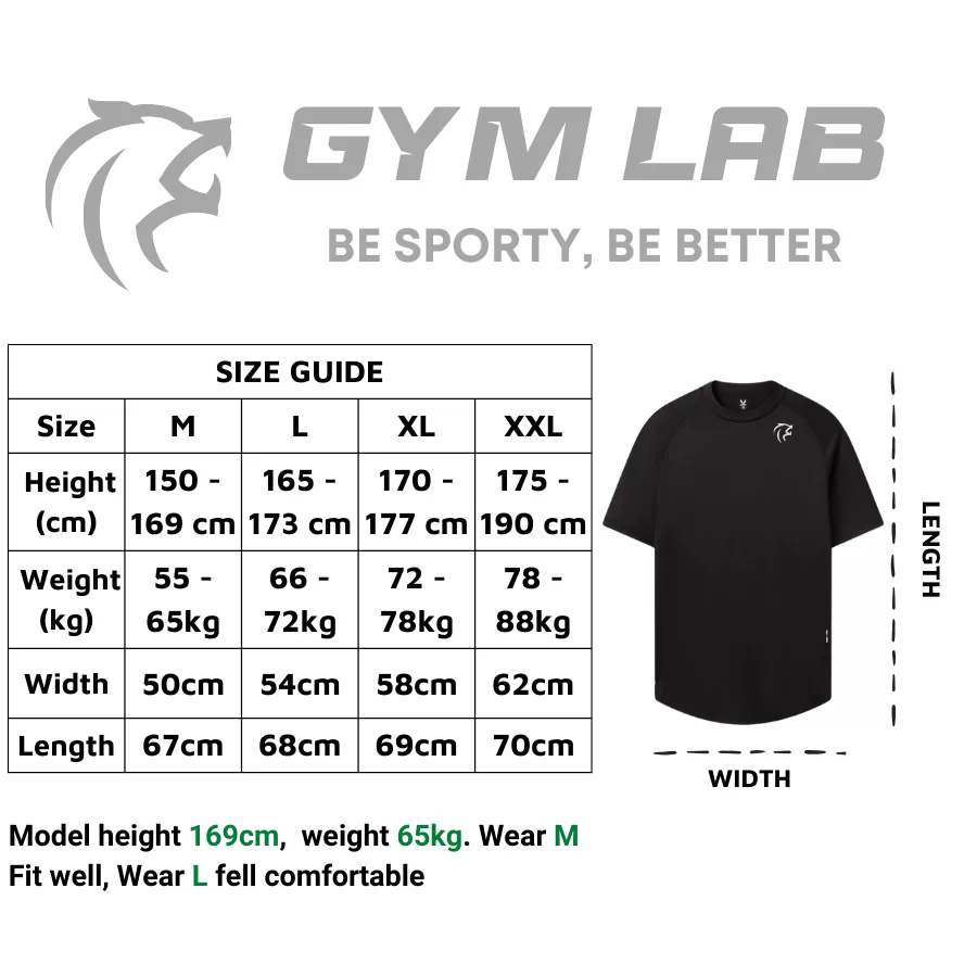 Gymlab Regular Fit Gym T-Shirt Tee with Gymlab Technology Korea - Silver logo