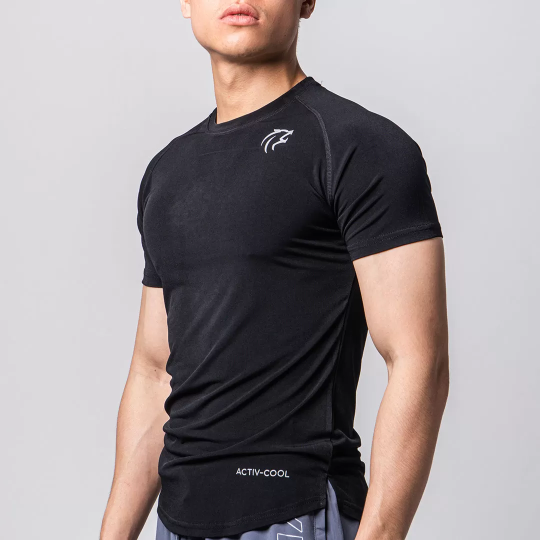 Gymlab Regular Fit Gym T-Shirt Tee with Gymlab Technology Korea - Silver logo