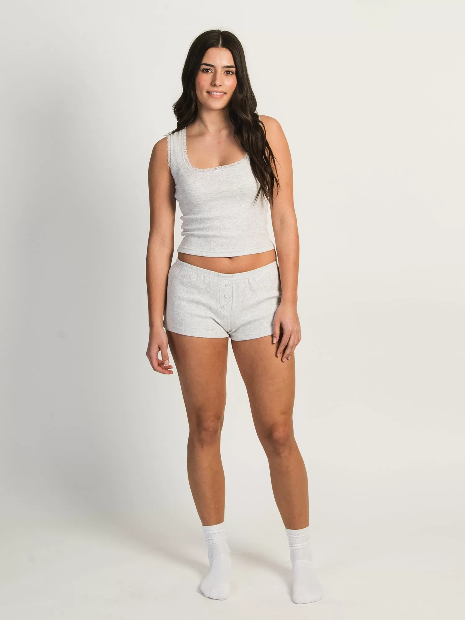 HARLOW MADELINE MELANGE SHORT - CLOUD