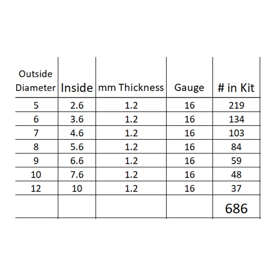 Heavy Duty Jump Ring Kit, Assorted Sizes, Stainless Steel, 16 gauge, 1.2mm, Closed Unsoldered, 5mm, 6mm, 7mm, 8mm, 9mm, 10mm, 12mm JRK 7HC