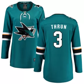 Henry Thrun San Jose Sharks Fanatics Branded Women's 2021/22 Home Breakaway Jersey - Teal