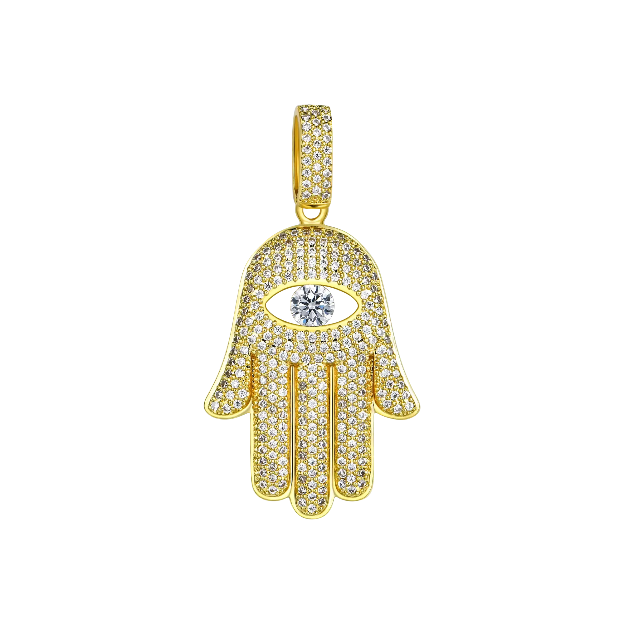 Iced Hamsa Pendant