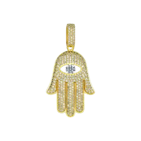 Iced Hamsa Pendant