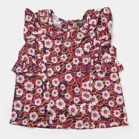 Infant Girls Cotton Poplin Casual Top Nature-Multi