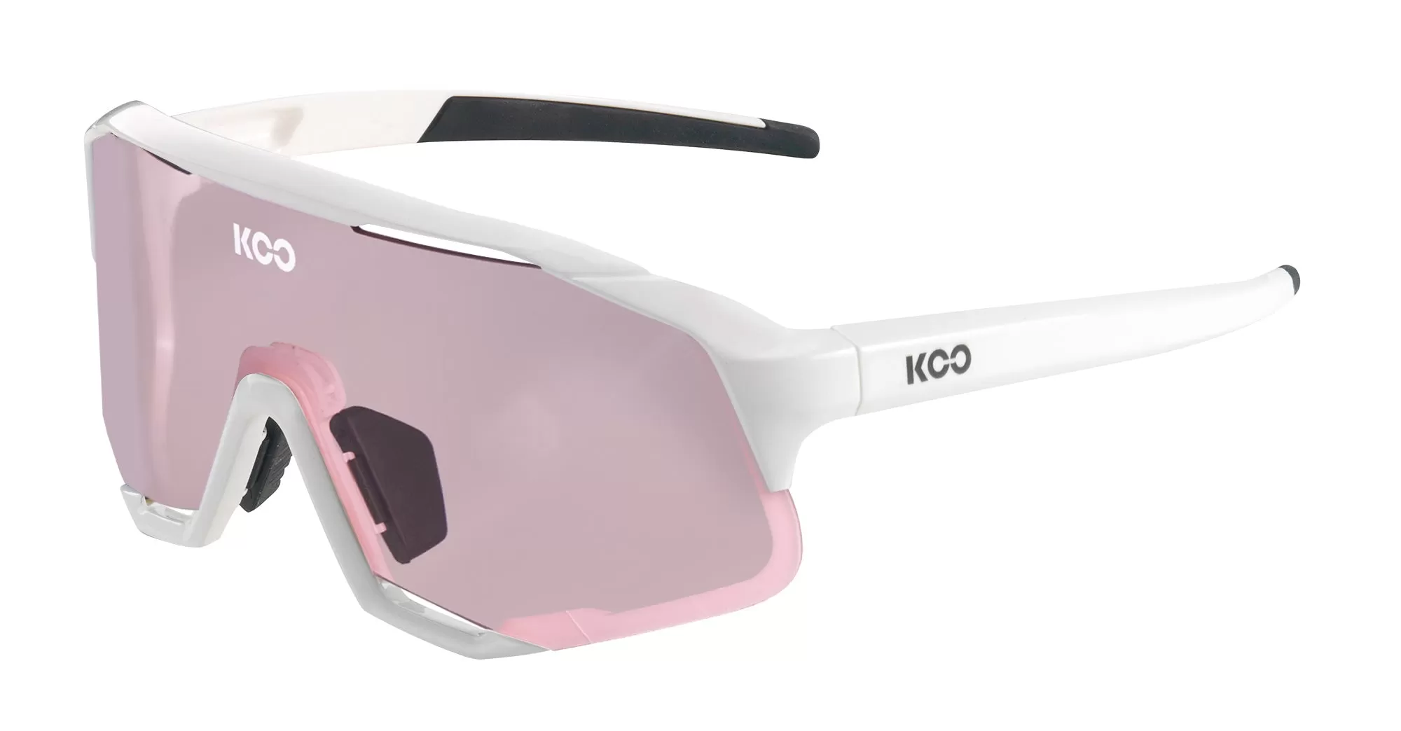 KOO Cycling Sport Sunglasses DEMOS White/Photochromatic Pink Lens