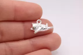 Laying Cat Charm, 925 Sterling Silver, 646