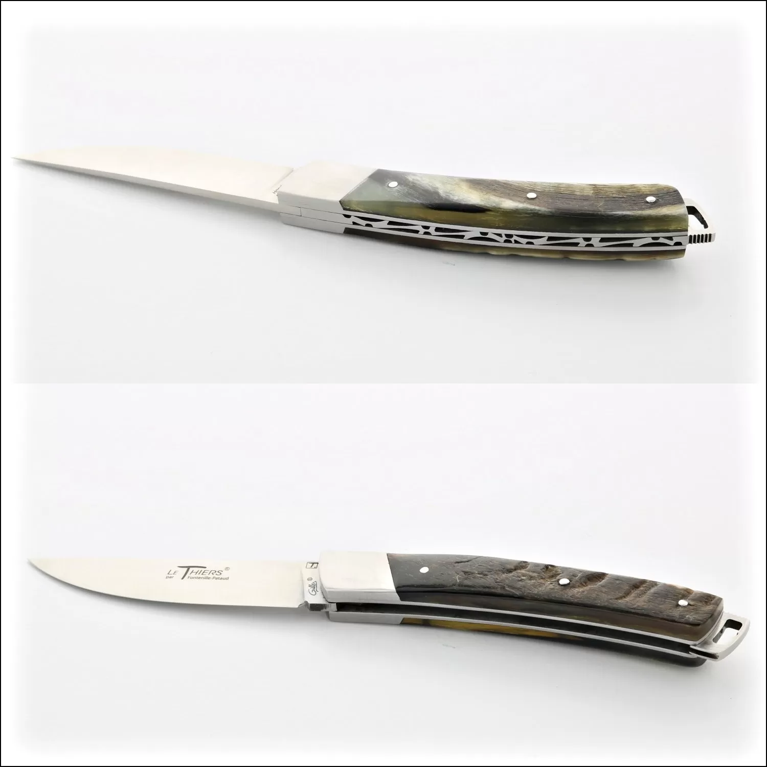 Le Thiers Nature 11 cm Pocket Knife Dark Ram Horn